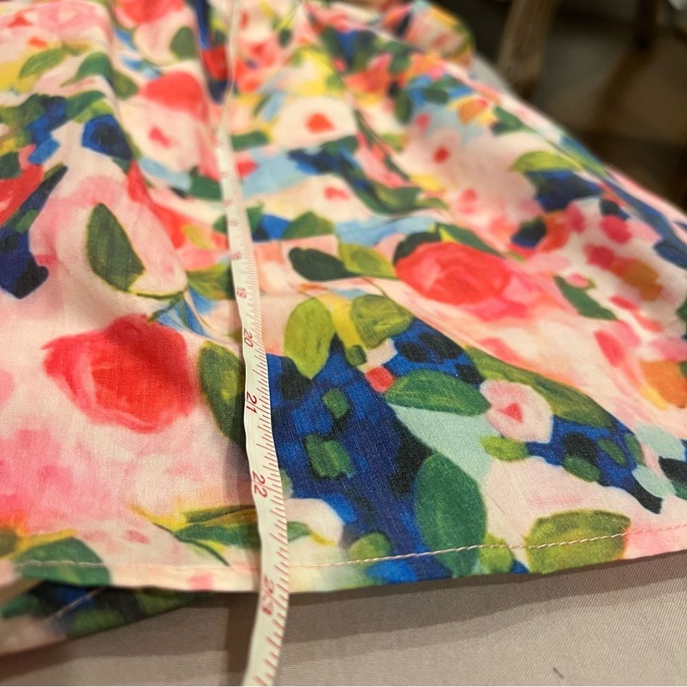TCEC Multicolor Floral Blouse with Ruffle Sleeves Large - Picture 10 of 10